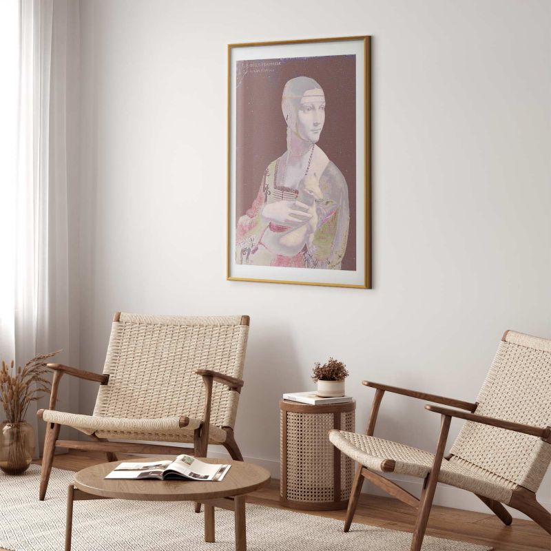 Plakat Artgeist Pastelowa dama 29,7x42 cm z ramą złotą 1 szt