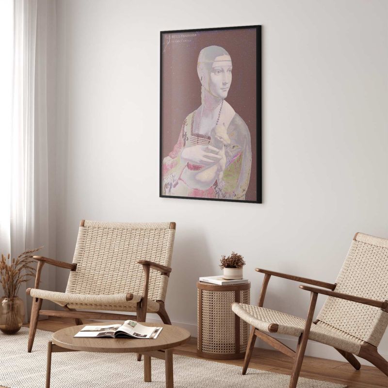 Plakat Artgeist Pastelowa dama 60x90 cm z ramą czarną 1 szt