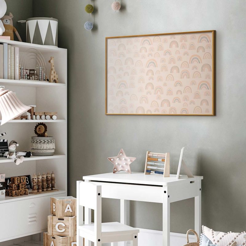 Plakat Artgeist Pastelowe tęcze 42x29,7 cm z ramą złotą 1 szt
