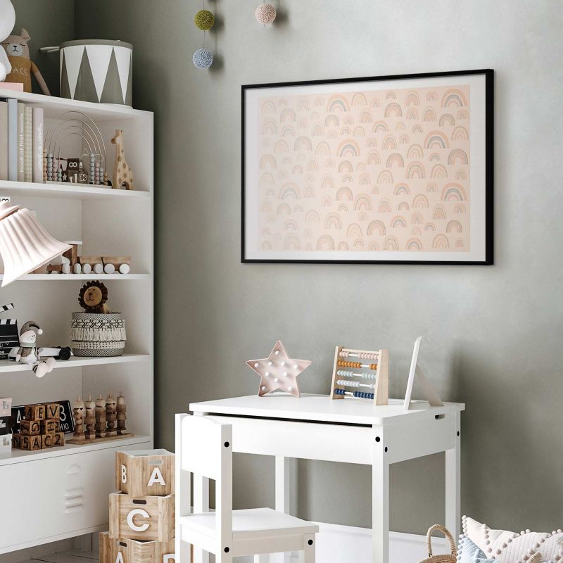 Plakat Artgeist Pastelowe tęcze 60x40 cm z ramą czarną 1 szt