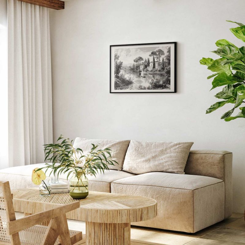 Plakat Artgeist Pejzaż vintage 42x29,7 cm z ramą czarną 1 szt