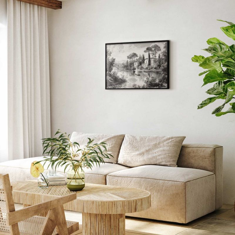 Plakat Artgeist Pejzaż vintage 60x40 cm z ramą czarną 1 szt