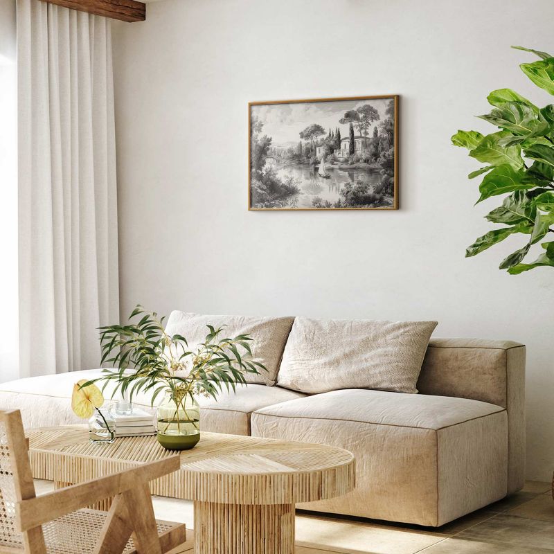 Plakat Artgeist Pejzaż vintage 90x60 cm z ramą złotą 1 szt