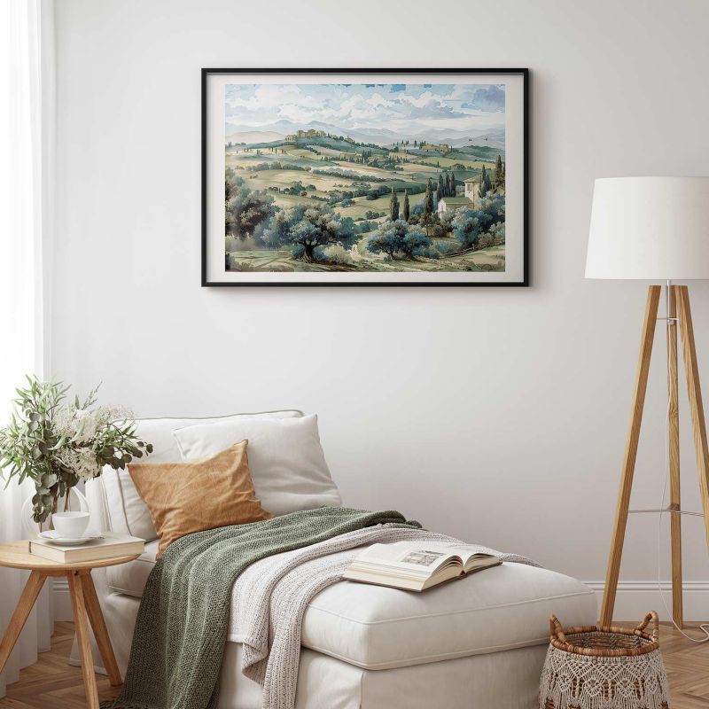 Plakat Artgeist Pejzaż z polami 60x40 cm z ramą czarną 1 szt