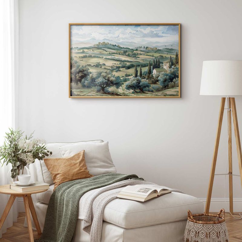 Plakat Artgeist Pejzaż z polami 60x40 cm z ramą złotą 1 szt