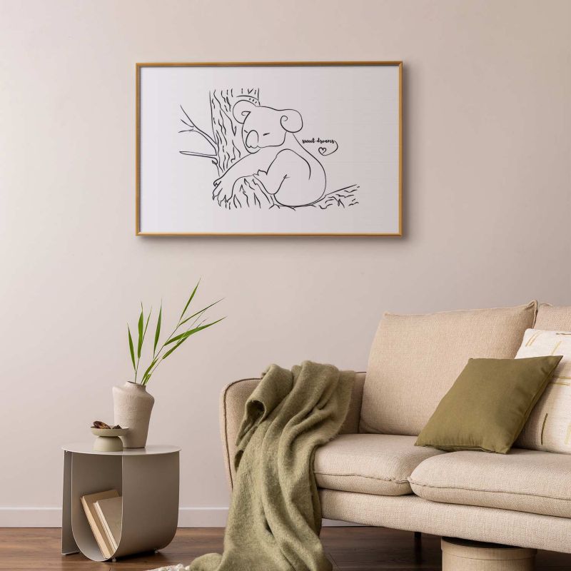 Plakat Artgeist Śpiący koala 30x21 cm z ramą złotą 1 szt
