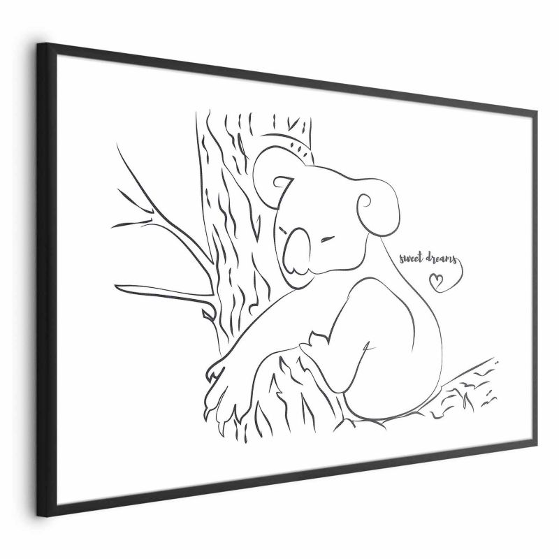 Plakat Artgeist Śpiący koala 60x40 cm z ramą czarną 1 szt