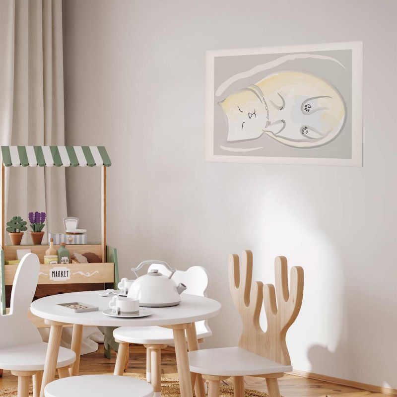 Plakat Artgeist Śpiący kotek 30x21 cm bez ramy 1 szt