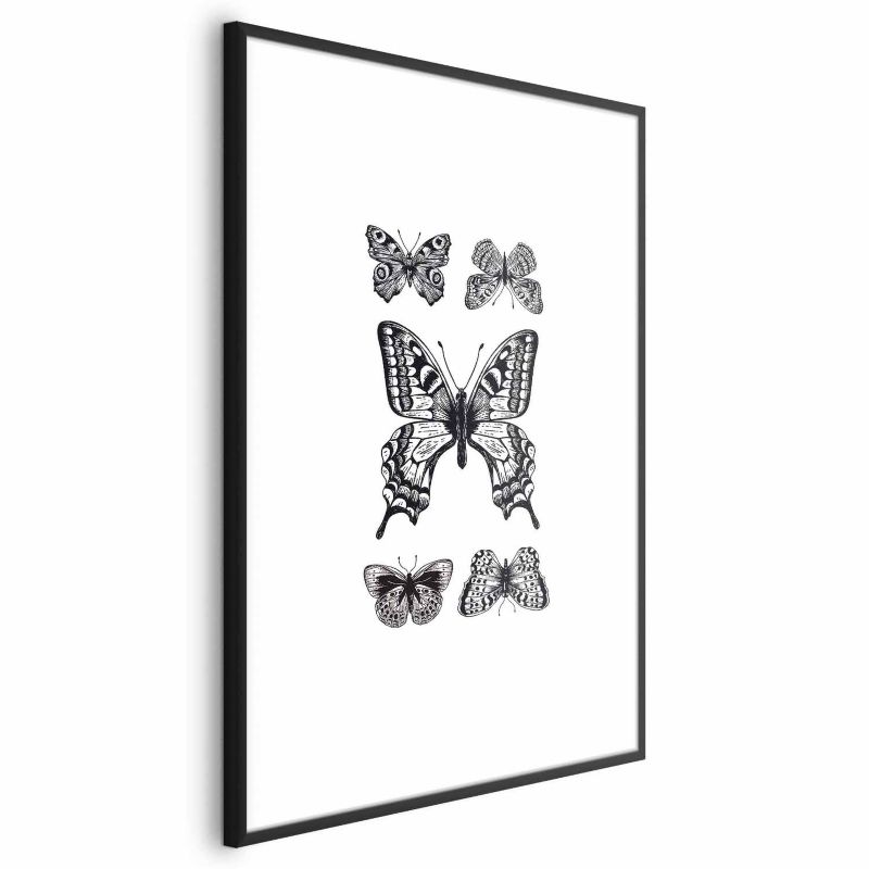 Plakat Artgeist Pięć motyli 29,7x42 cm z ramą czarną 1 szt