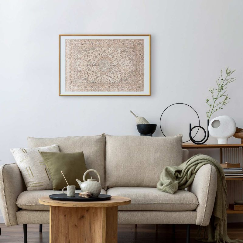 Plakat Artgeist Piaskowy dywan 90x60 cm z ramą złotą 1 szt