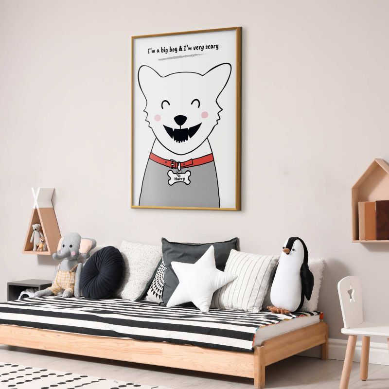 Plakat Artgeist Piesek Harry 40x60 cm z ramą złotą 1 szt
