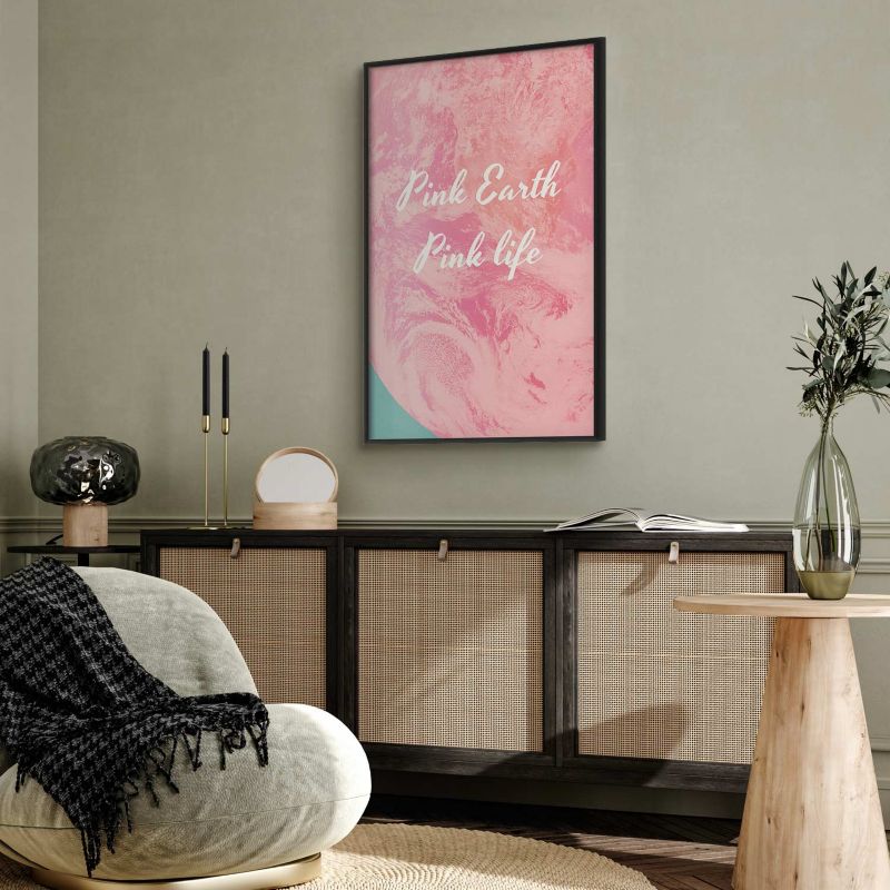 Plakat Artgeist Pink Earth 29,7x42 cm z ramą czarną 1 szt