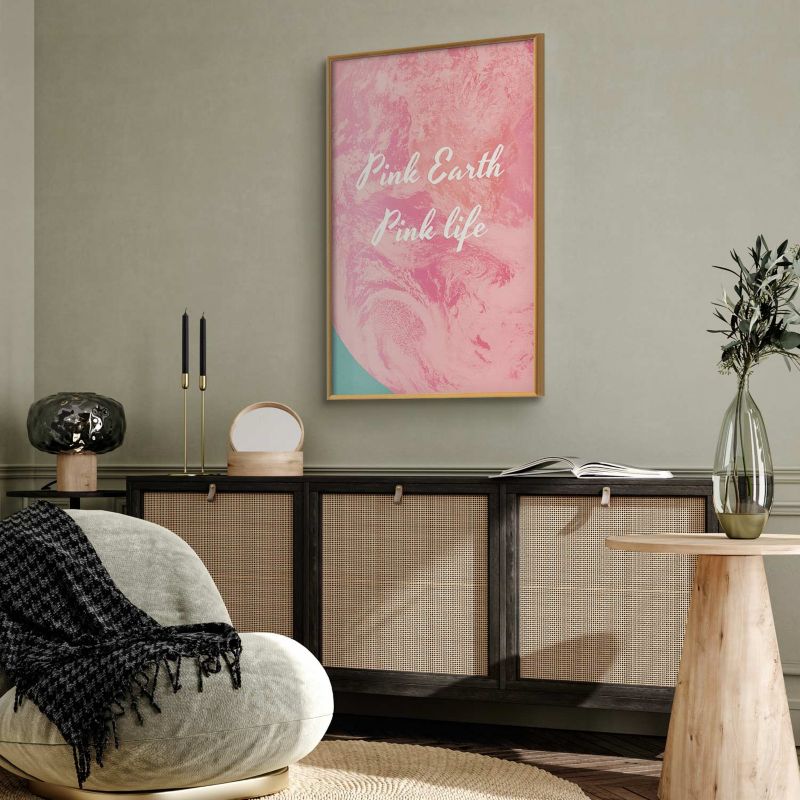 Plakat Artgeist Pink Earth 29,7x42 cm z ramą złotą 1 szt