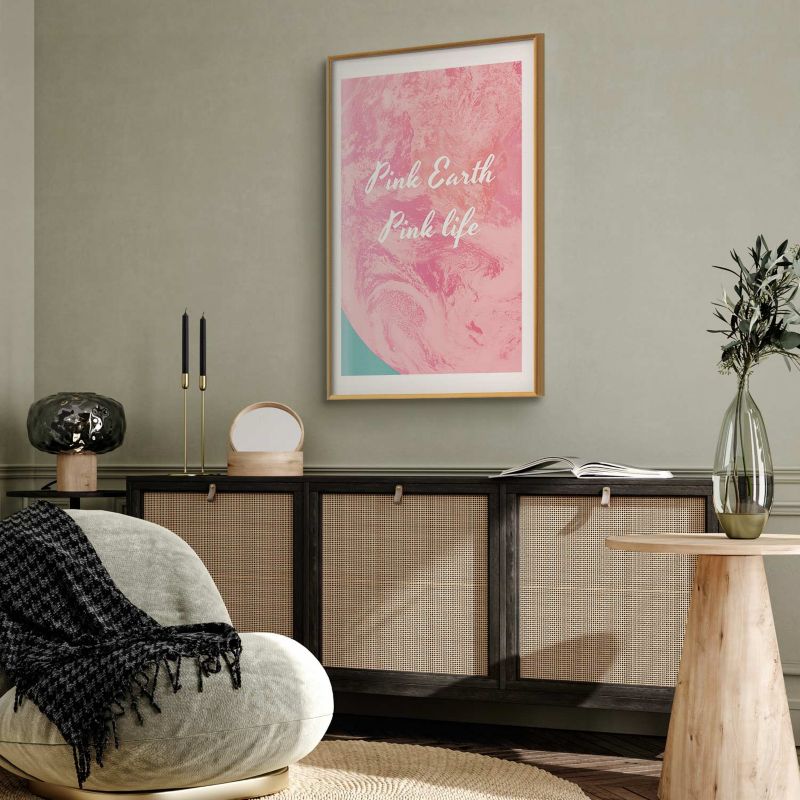 Plakat Artgeist Pink Earth 60x90 cm z ramą złotą 1 szt