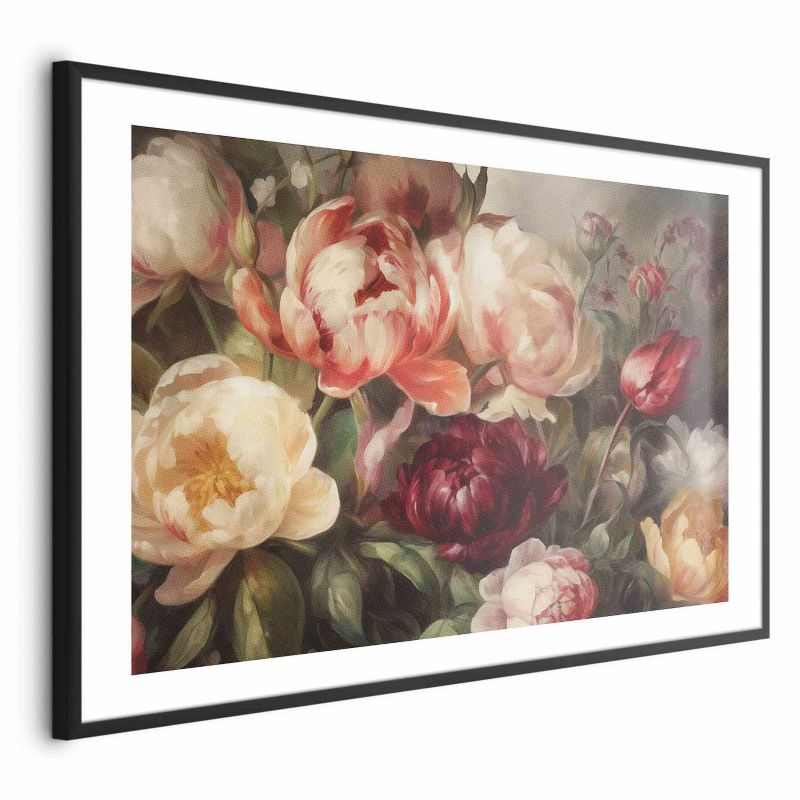 Plakat Artgeist Piwonie 42x29,7 cm z ramą czarną 1 szt