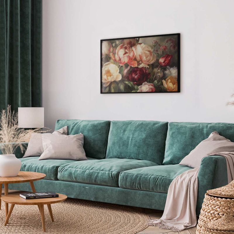 Plakat Artgeist Piwonie 42x29,7 cm z ramą czarną 1 szt