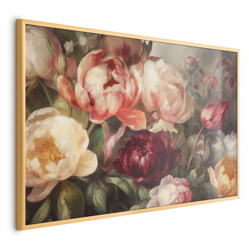 Plakat Artgeist Piwonie 90x60 cm z ramą złotą 1 szt