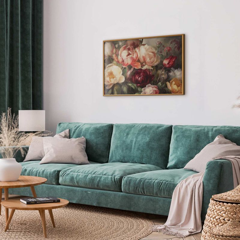 Plakat Artgeist Piwonie 90x60 cm z ramą złotą 1 szt