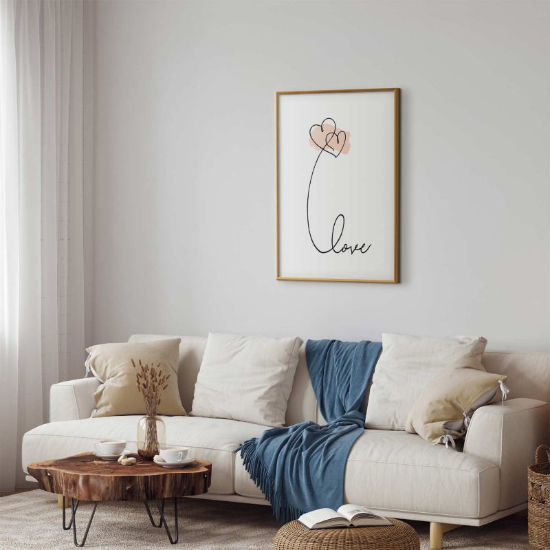 Plakat Artgeist Połączeni w chmurach 21x30 cm z ramą złotą 1 szt