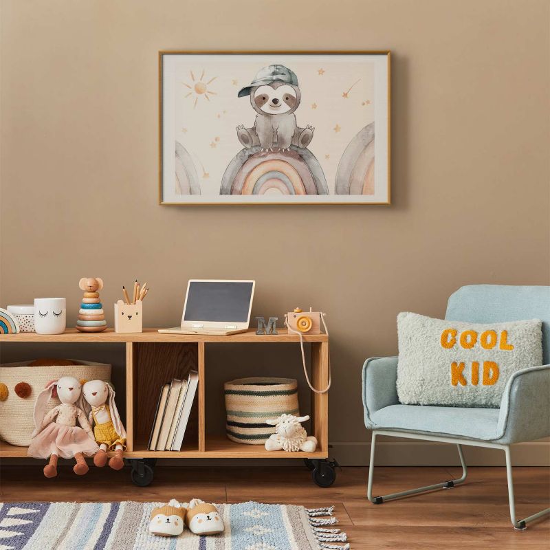 Plakat Artgeist Pośród gwiazdek i tęcz 60x40 cm z ramą złotą 1 szt