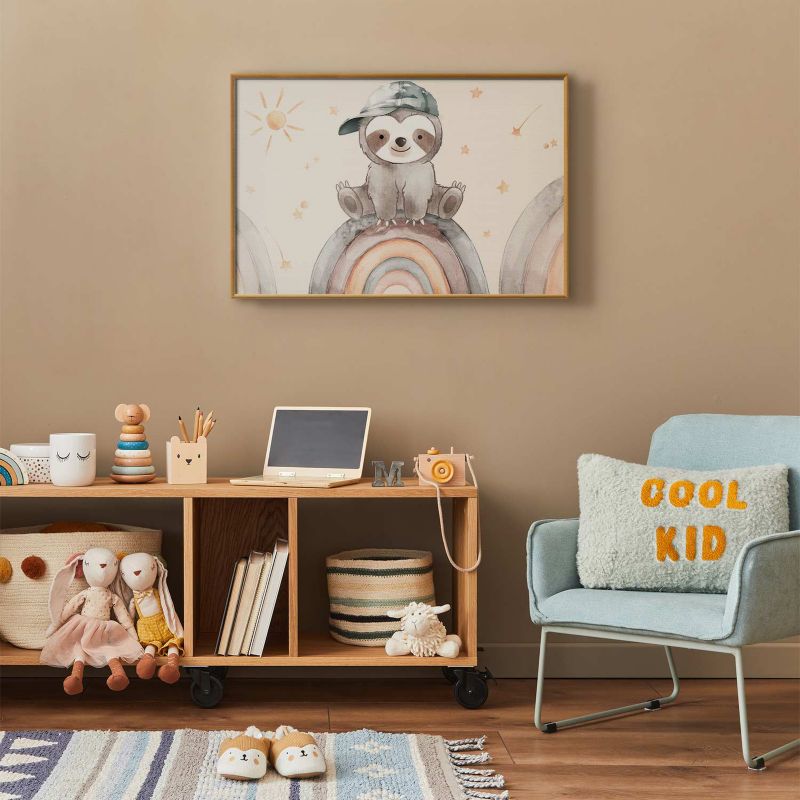 Plakat Artgeist Pośród gwiazdek i tęcz 90x60 cm z ramą złotą 1 szt
