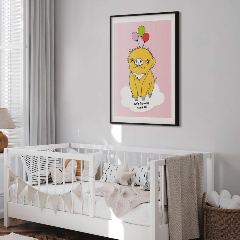 Plakat Artgeist Podniebna świnka 40x60 cm z ramą czarną 1 szt