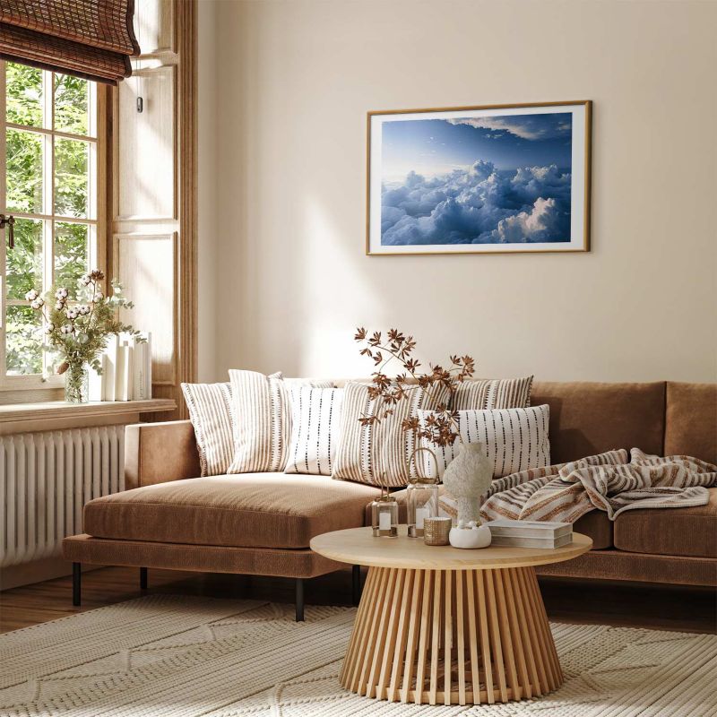 Plakat Artgeist Podniebne pejzaże 90x60 cm z ramą złotą 1 szt