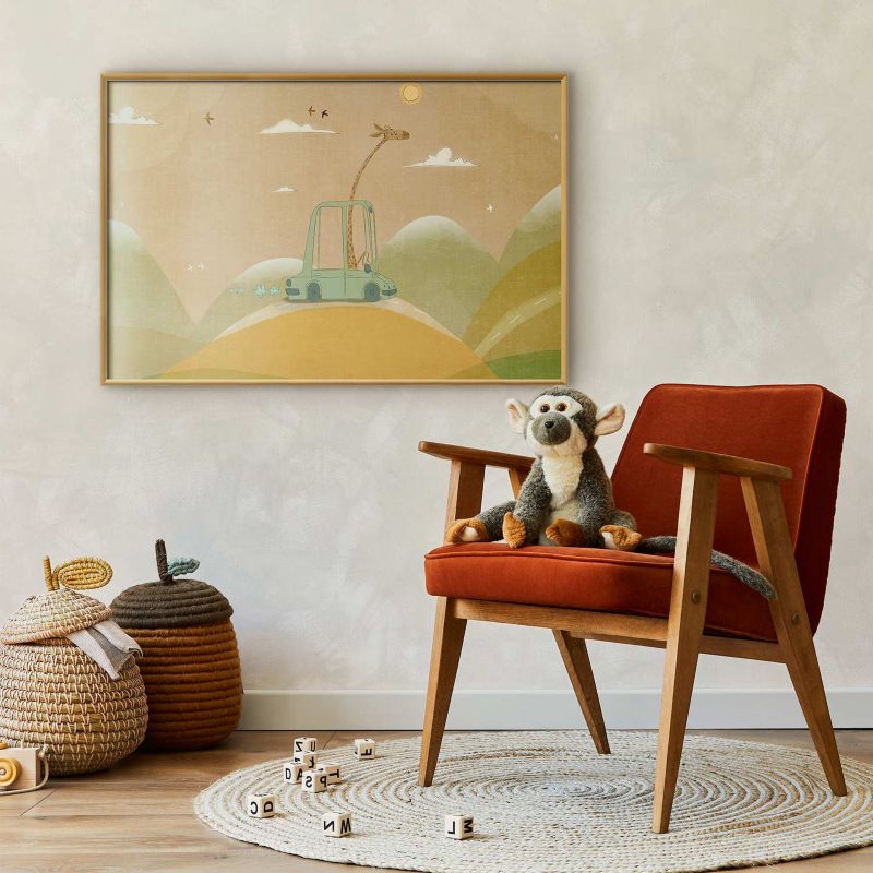 Plakat Artgeist Podróżująca żyrafa 30x21 cm z ramą złotą 1 szt