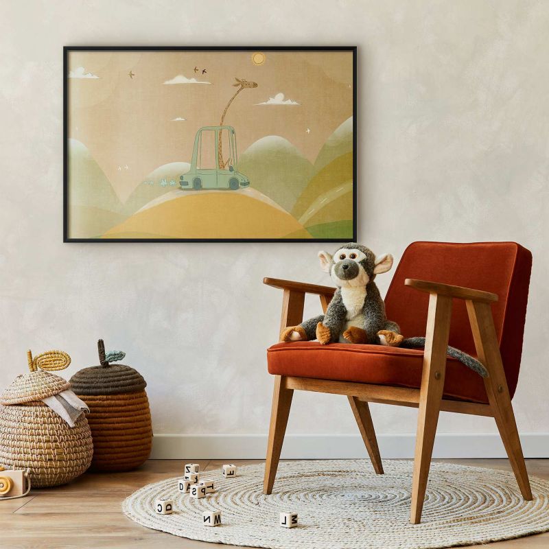 Plakat Artgeist Podróżująca żyrafa 60x40 cm z ramą czarną 1 szt