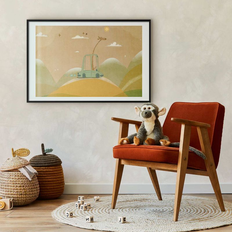 Plakat Artgeist Podróżująca żyrafa 90x60 cm z ramą czarną 1 szt