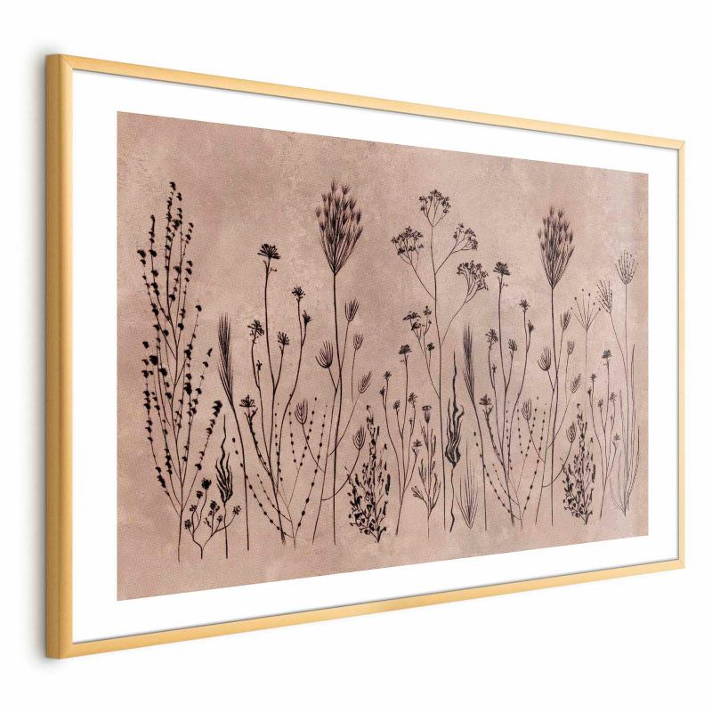 Plakat Artgeist Polne kwiaty 42x29,7 cm z ramą złotą 1 szt