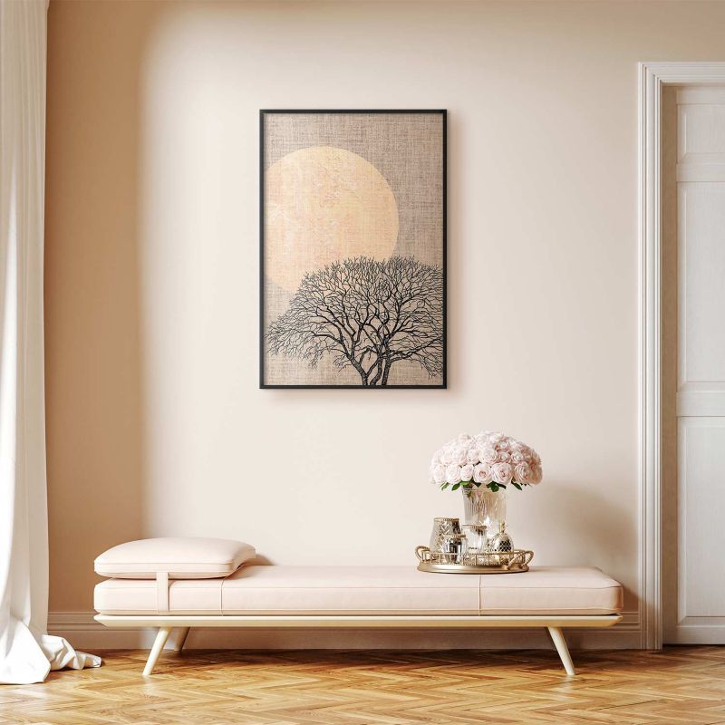 Plakat Artgeist Poranna pełnia księżyca 40x60 cm z ramą czarną 1 szt