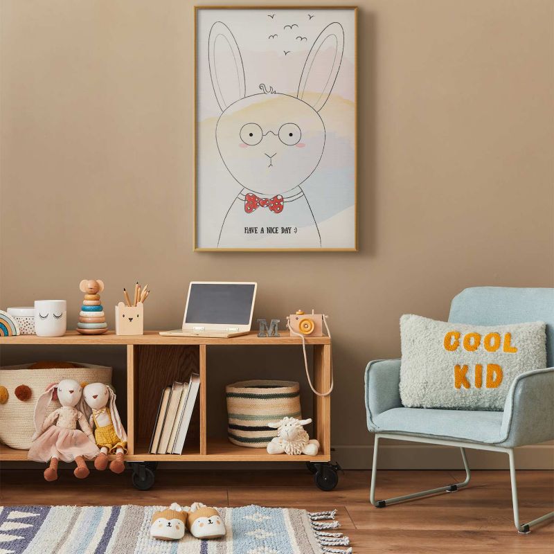 Plakat Artgeist Pozdrowienia od królika 21x30 cm z ramą złotą 1 szt