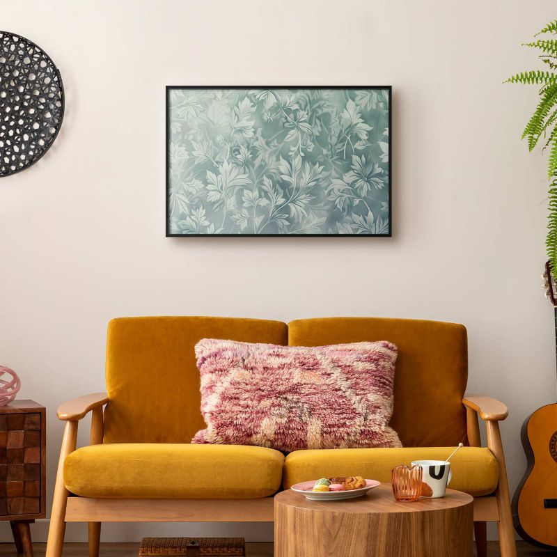 Plakat Artgeist Przetarte wzory roślinne 42x29,7 cm z ramą czarną 1 szt