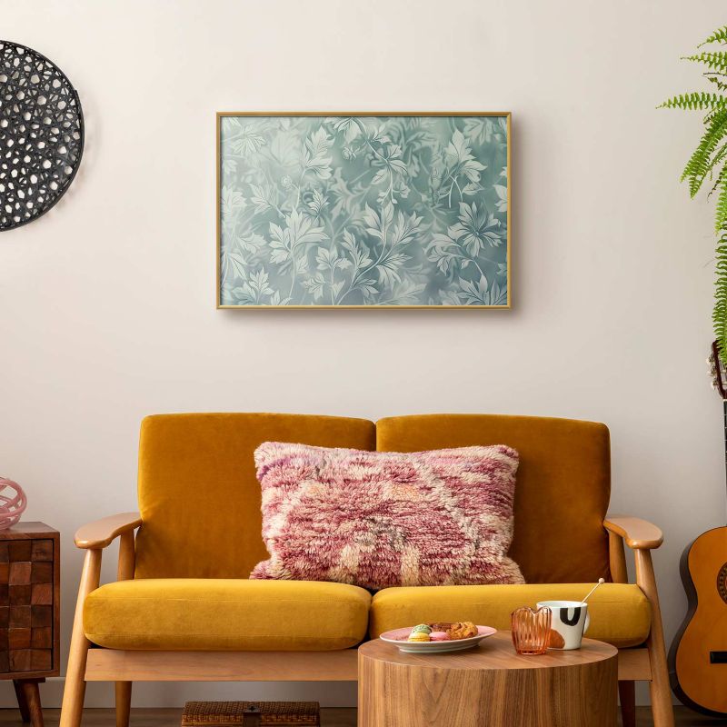 Plakat Artgeist Przetarte wzory roślinne 42x29,7 cm z ramą złotą 1 szt