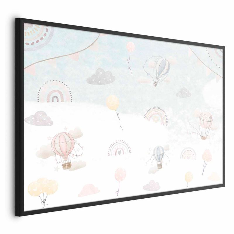 Plakat Artgeist Przygoda pośród chmur 90x60 cm z ramą czarną 1 szt