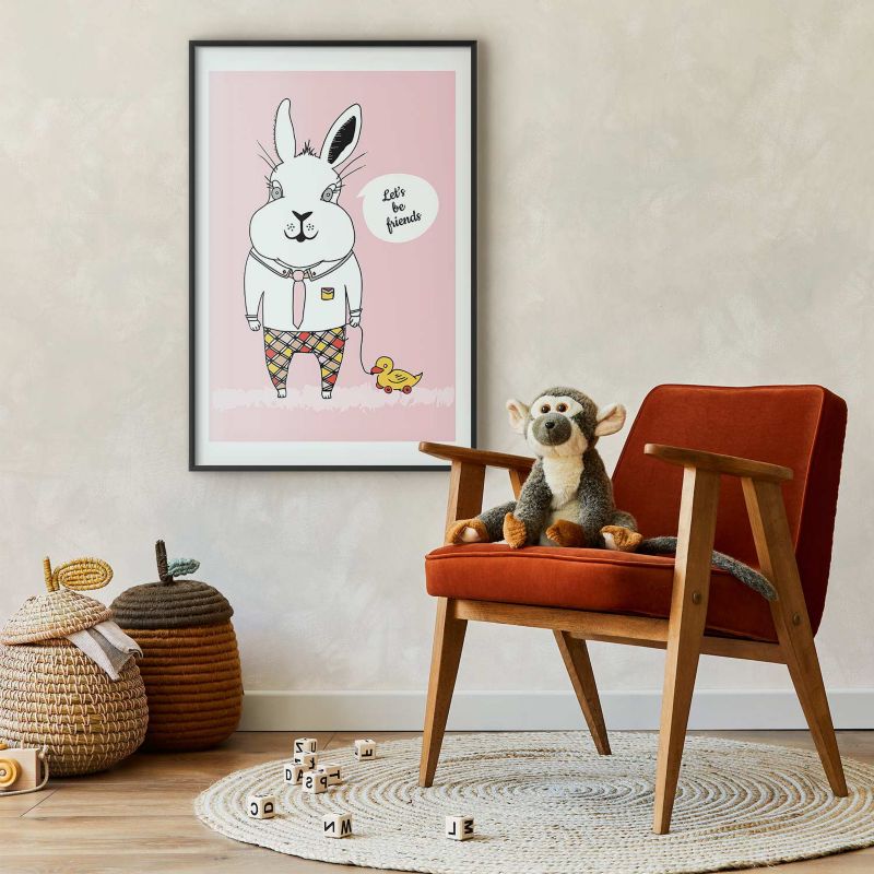 Plakat Artgeist Przyjaciel królika 21x30 cm z ramą czarną 1 szt