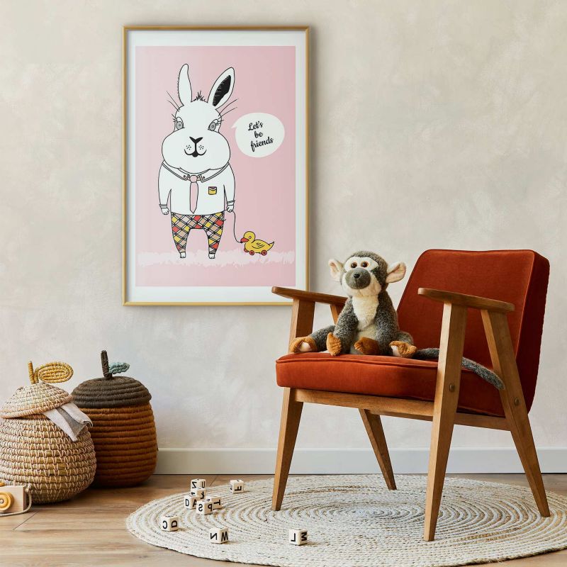 Plakat Artgeist Przyjaciel królika 29,7x42 cm z ramą złotą 1 szt