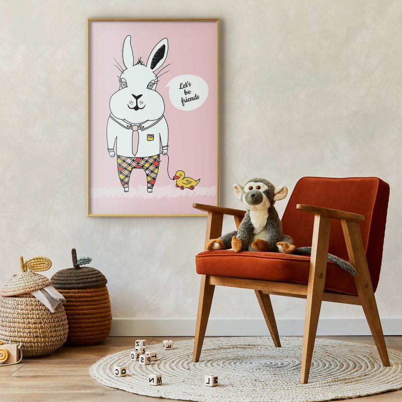 Plakat Artgeist Przyjaciel królika 40x60 cm z ramą złotą 1 szt