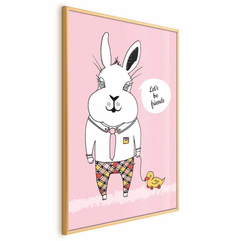 Plakat Artgeist Przyjaciel królika 60x90 cm z ramą złotą 1 szt