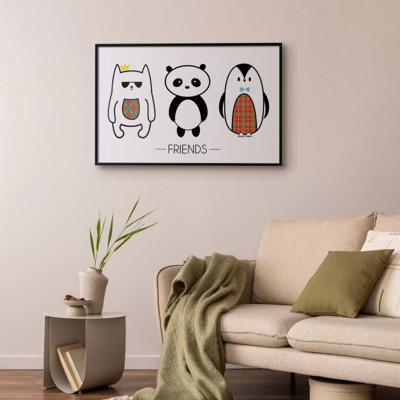 Plakat Artgeist Przyjaciele 30x21 cm z ramą czarną 1 szt