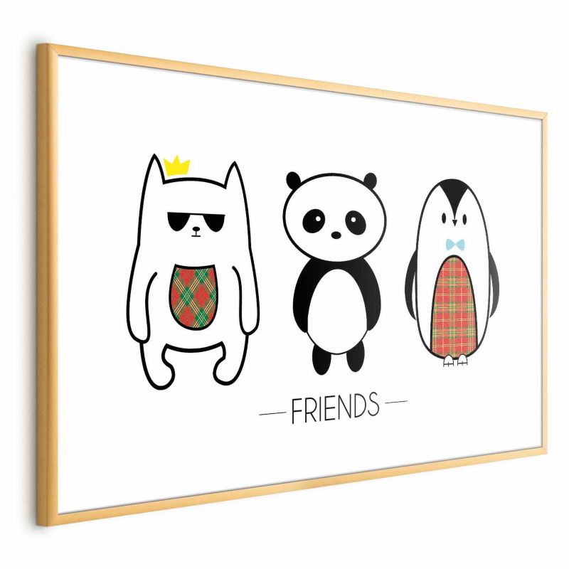 Plakat Artgeist Przyjaciele 60x40 cm z ramą złotą 1 szt
