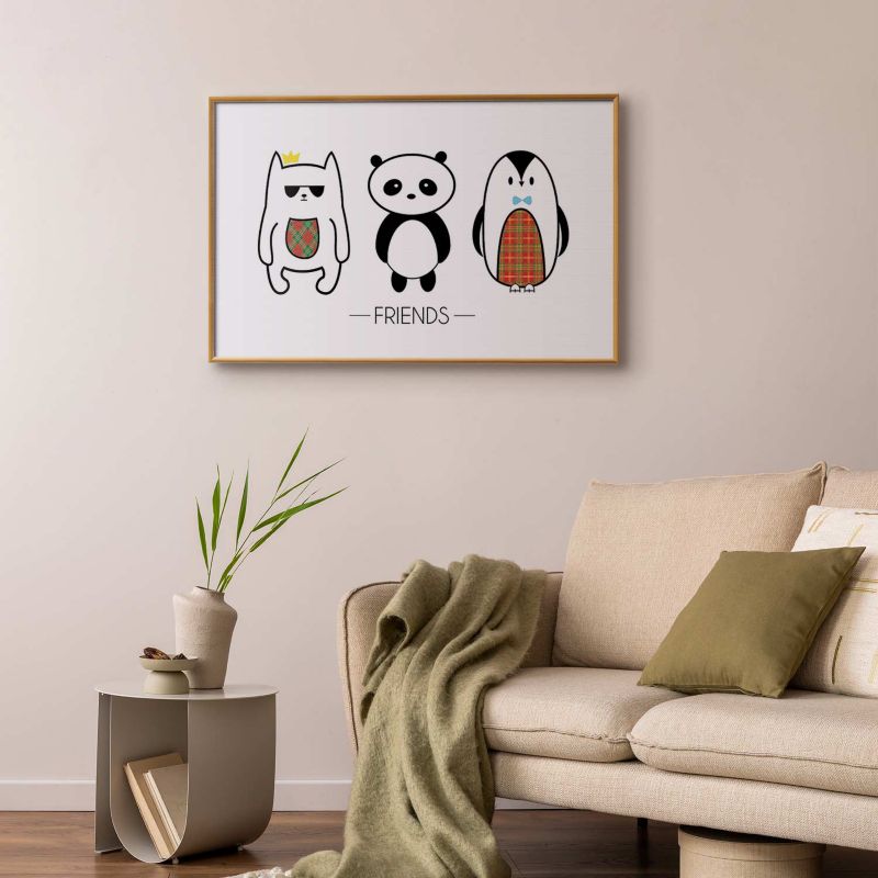 Plakat Artgeist Przyjaciele 60x40 cm z ramą złotą 1 szt