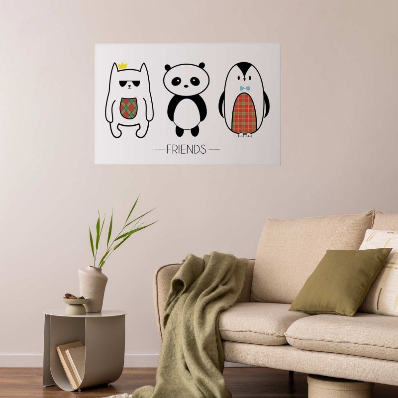 Plakat Artgeist Przyjaciele 90x60 cm bez ramy 1 szt