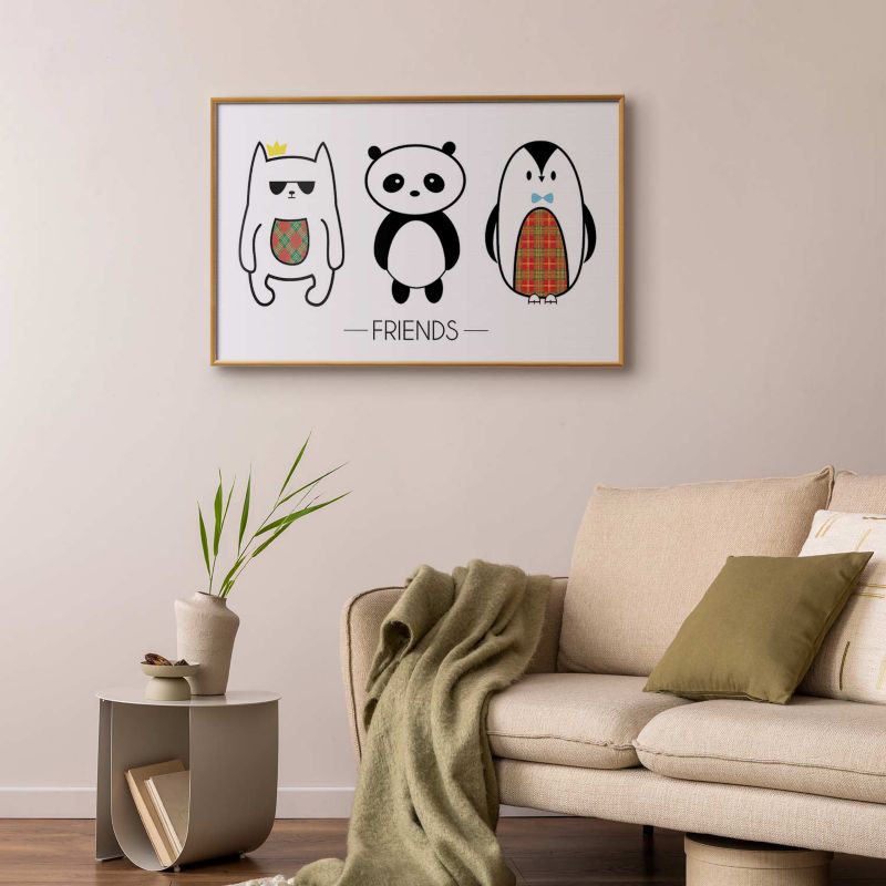 Plakat Artgeist Przyjaciele 90x60 cm z ramą złotą 1 szt