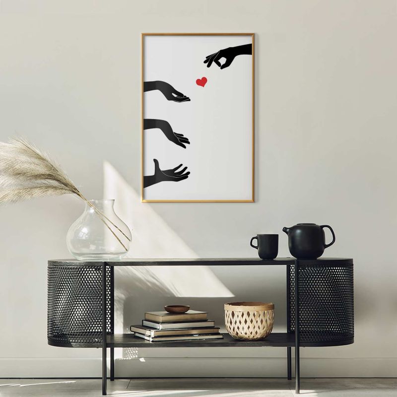Plakat Artgeist Pstryczek 60x90 cm z ramą złotą 1 szt