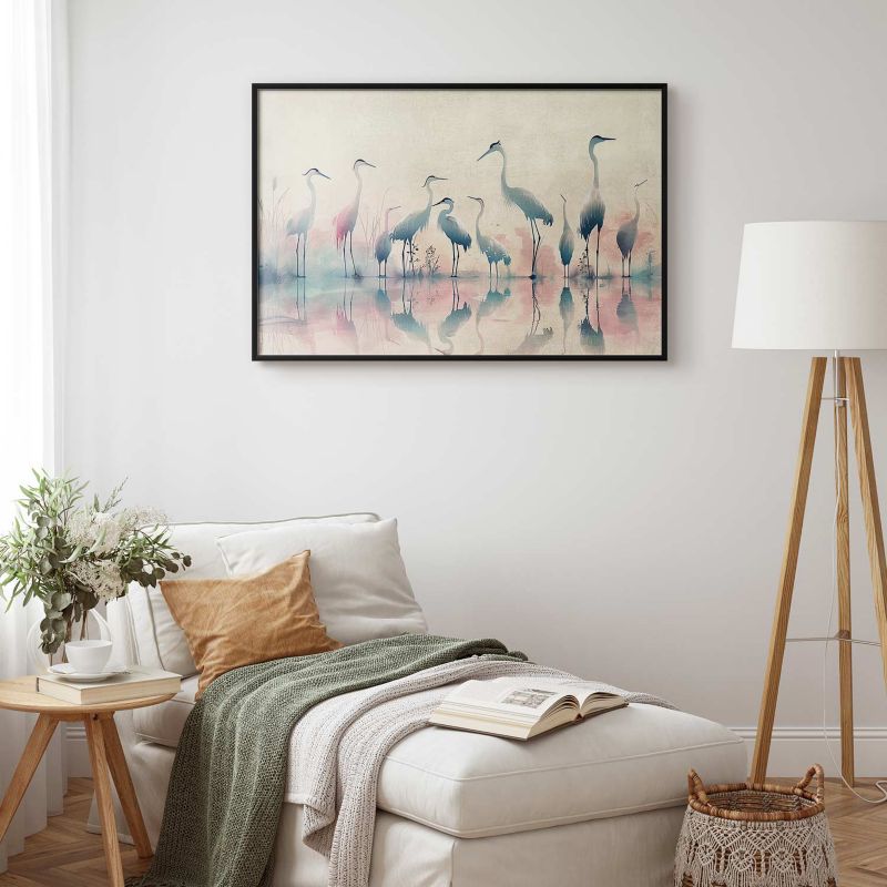 Plakat Artgeist Ptaki nad jeziorem 42x29,7 cm z ramą czarną 1 szt