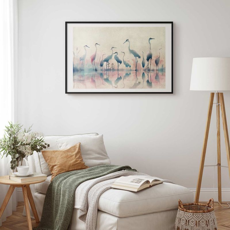 Plakat Artgeist Ptaki nad jeziorem 60x40 cm z ramą czarną 1 szt