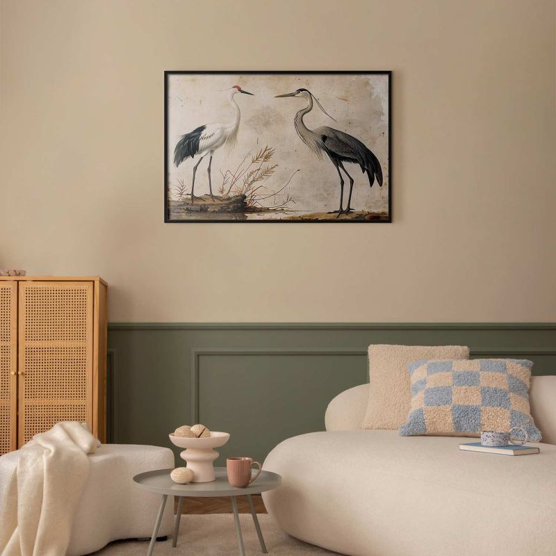 Plakat Artgeist Ptaki z ryciny 60x40 cm z ramą czarną 1 szt