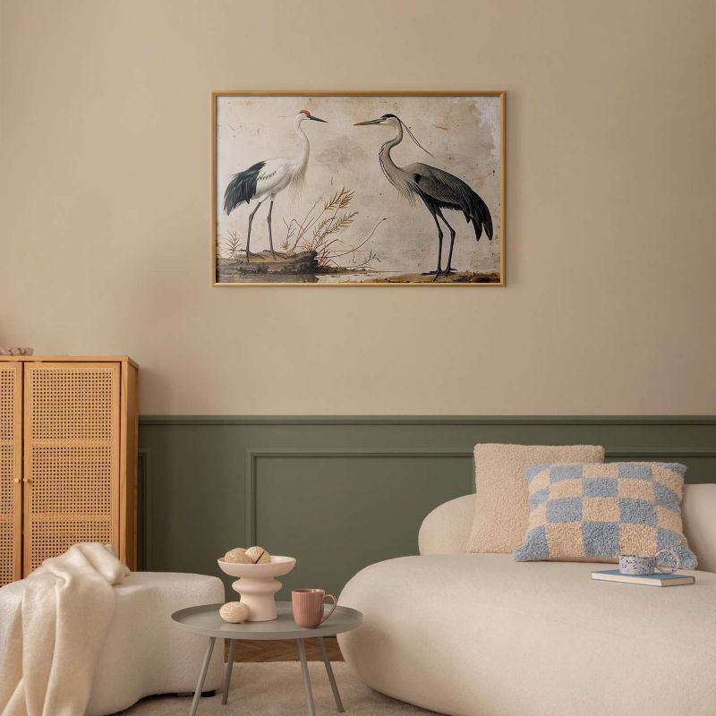 Plakat Artgeist Ptaki z ryciny 60x40 cm z ramą złotą 1 szt